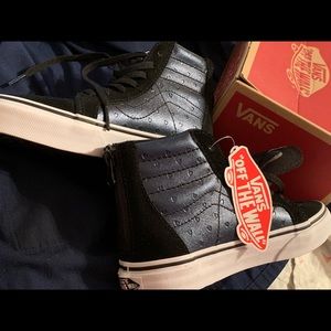 Hi-Zip Metallic Heart Vans Size 1.5 Kids